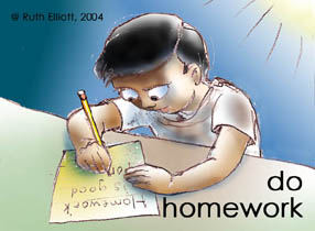 child doing homework